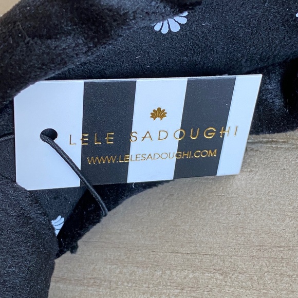 Lele Sadoughi Graduation Jet Velvet Embellished Headband - Picture 9 of 12